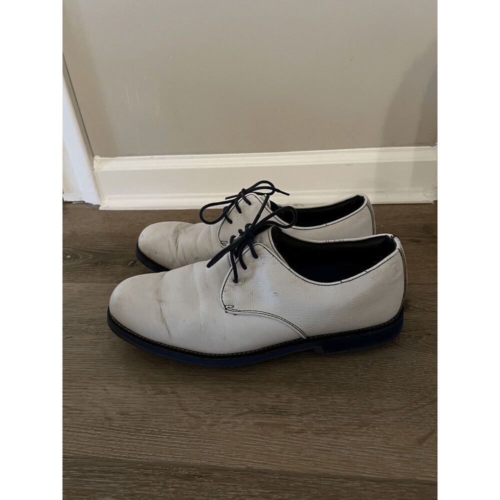 Footjoy 56419 CITY Mens White Leather Lace Up Golf Shoes Size 10 W Wide Spikes